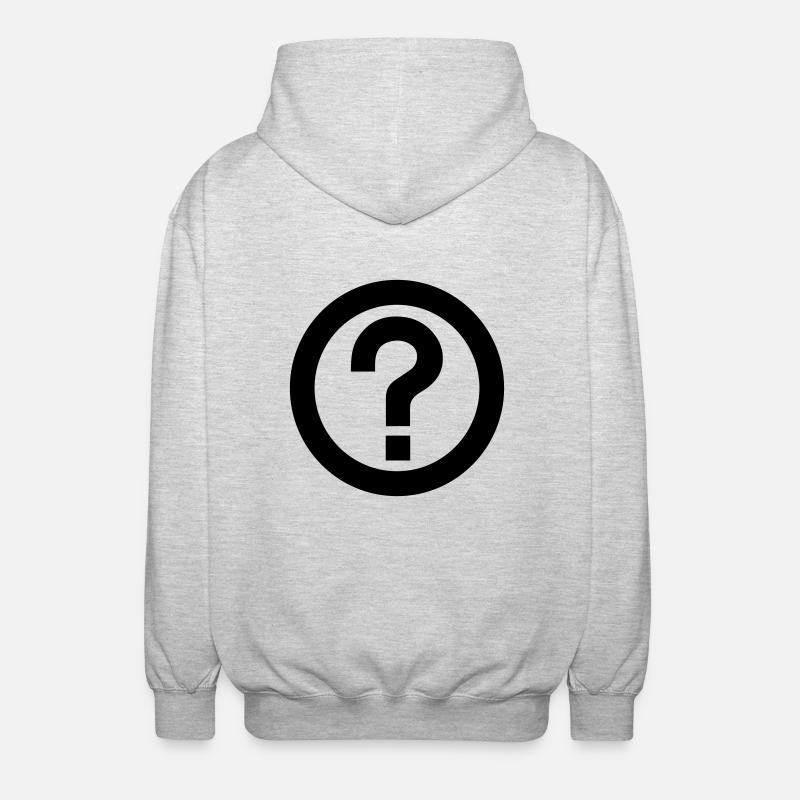 Point d'interrogation,Phrase interrogative - Veste à capuche unisexe - gris clair chiné