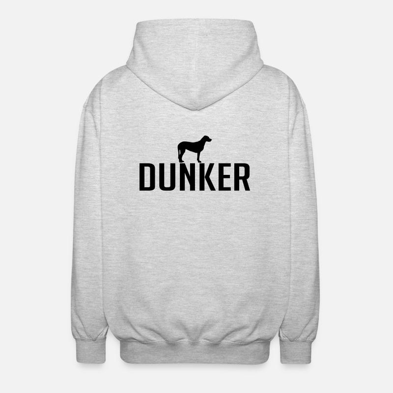 DUNKER Hunderasse - Unisex Kapuzenjacke - Hellgrau meliert