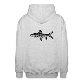 carp carp fish fish animal animals - Unisex Hooded Jacket - light heather grey - Back - AI Model Male 185 light (185cm)