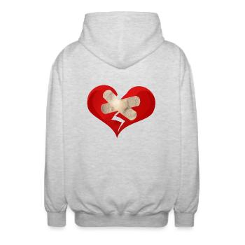 broken heart Brisé avec dispositif - Veste à capuche unisexe - gris clair chiné - Dos - AI Model Male 185 light (185cm)