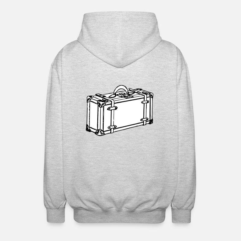 backpack suitcase backpack bag briefcase121 - Unisex Hooded Jacket - light heather grey