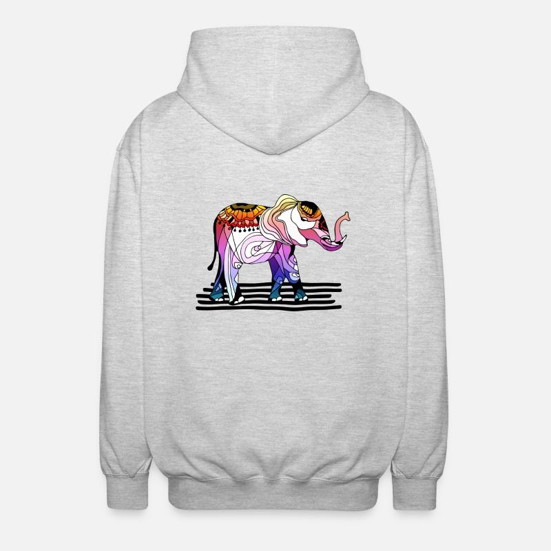 éléphant - Veste à capuche unisexe - gris clair chiné