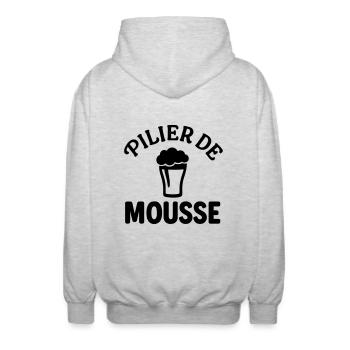 Pilier de mousse Humour Drôles Noël - Veste à capuche unisexe - gris clair chiné - Dos - AI Model Male 185 light (185cm)