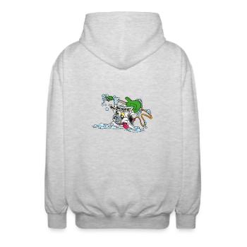 Wicked Washing Machine Washing Machine - Unisex Hooded Jacket - light heather grey - Back - AI Model Male 185 light (185cm)