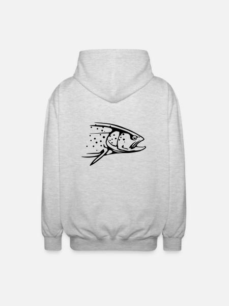 truite - Veste à capuche unisexe - gris clair chiné