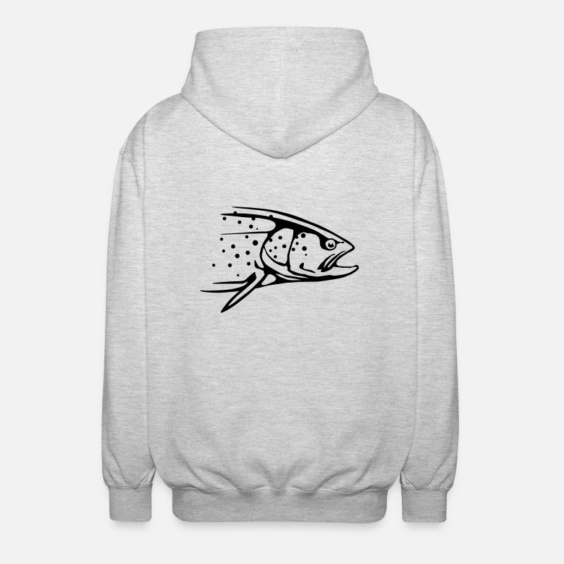 Forelle - Unisex Kapuzenjacke - Hellgrau meliert