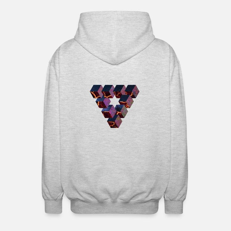 Triangle ruler - Unisex Hooded Jacket - light heather grey