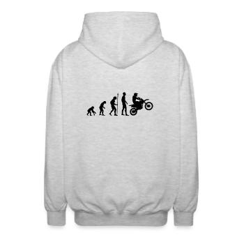 Motorrad Evolution - Unisex Kapuzenjacke - Hellgrau meliert - Hinten - AI Model Male 185 light (185cm)