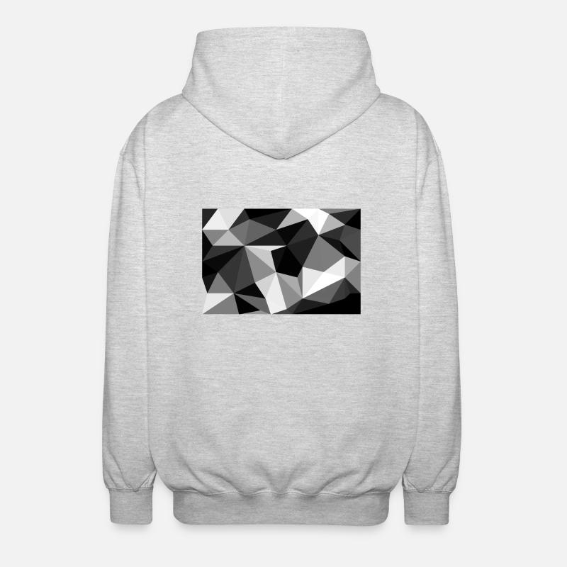 Polygon Black and White - Unisex Hooded Jacket - light heather grey