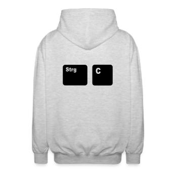 Strg C Copy and Paste Vater und Sohn Partner Shi - Unisex Kapuzenjacke - Hellgrau meliert - Hinten - AI Model Male 185 light (185cm)