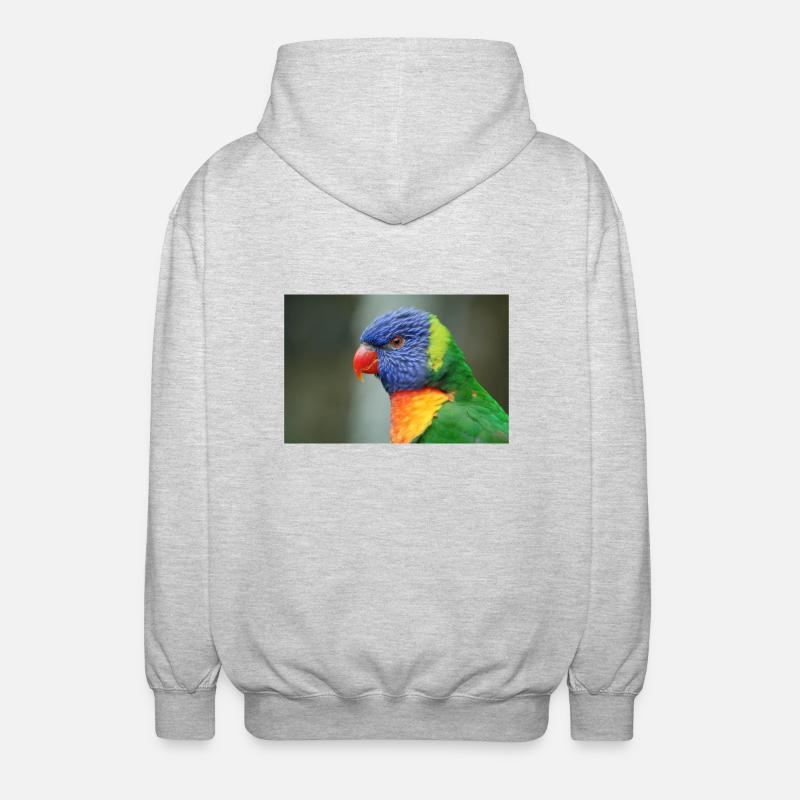 Honigpapagei alias Loris - Unisex Kapuzenjacke - Hellgrau meliert