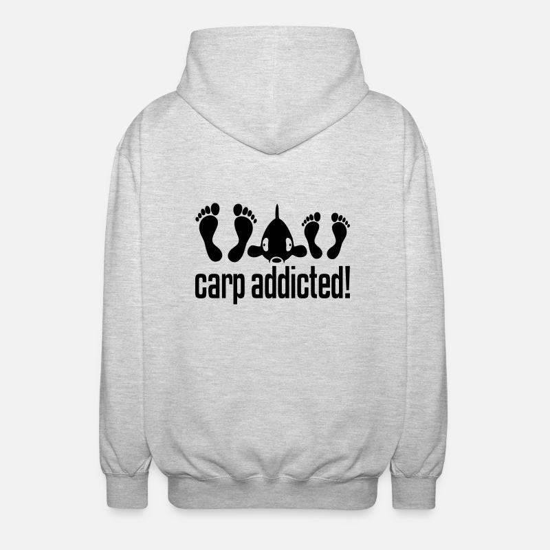 CARP ADDICTED! - Veste à capuche unisexe - gris clair chiné