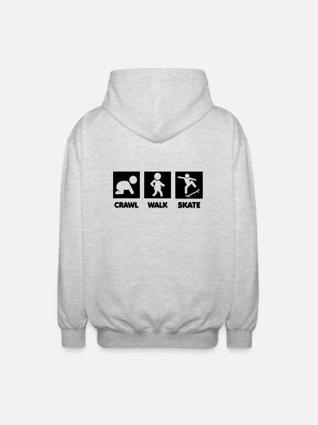 skateboarding Baby - Unisex Kapuzenjacke - Hellgrau meliert