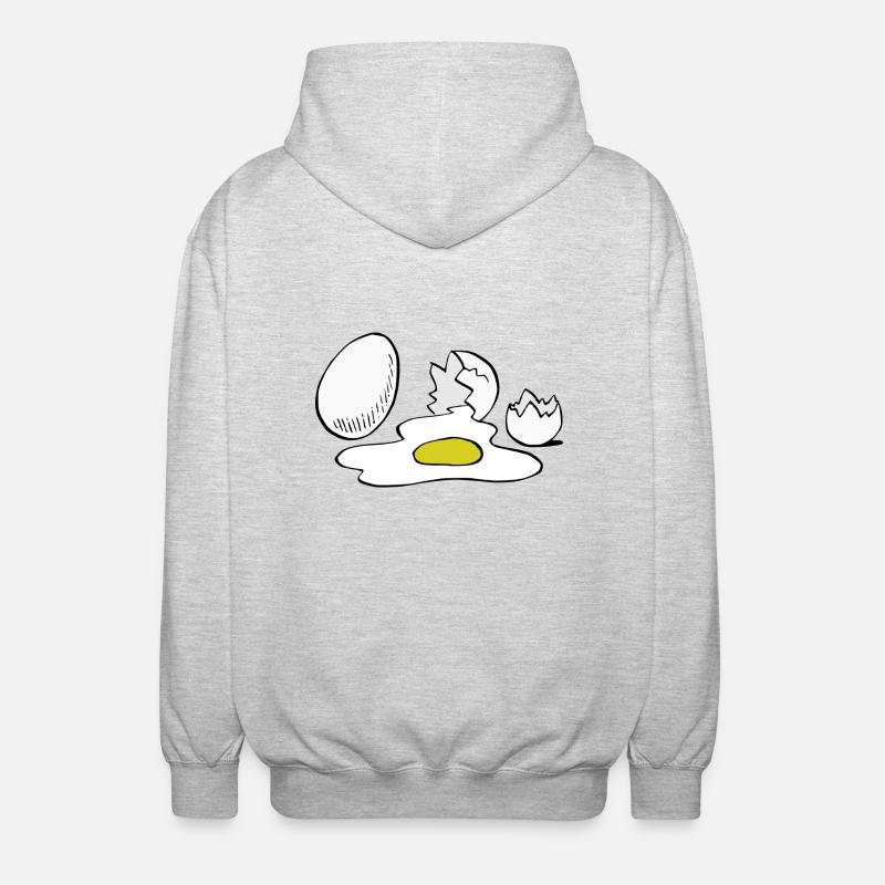Eier,Ei,kaputt - Unisex Kapuzenjacke - Hellgrau meliert