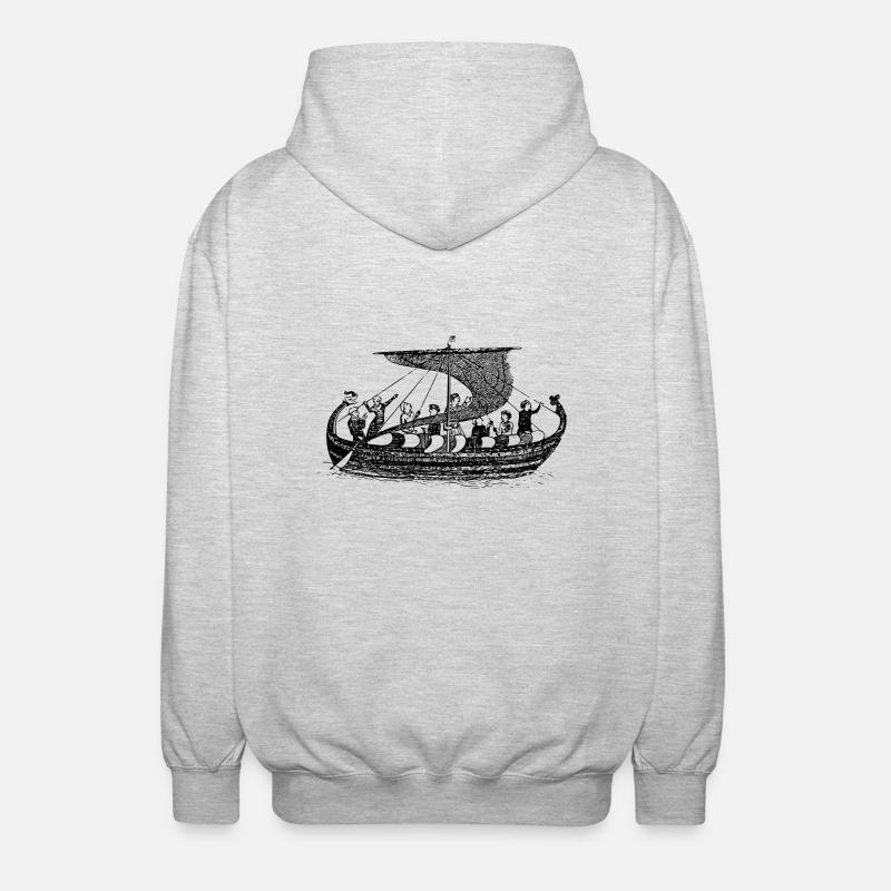 vikings Wickinger guerrier vikingboat boot11 - Veste à capuche unisexe - gris clair chiné