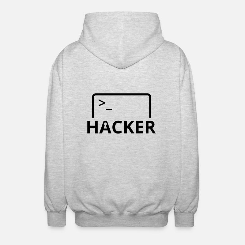 Hacker computer scientist computer programmer - Unisex Hooded Jacket - light heather grey