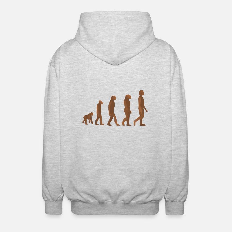 neanderthal cave man caveman steinzeit2 - Unisex Hooded Jacket - light heather grey
