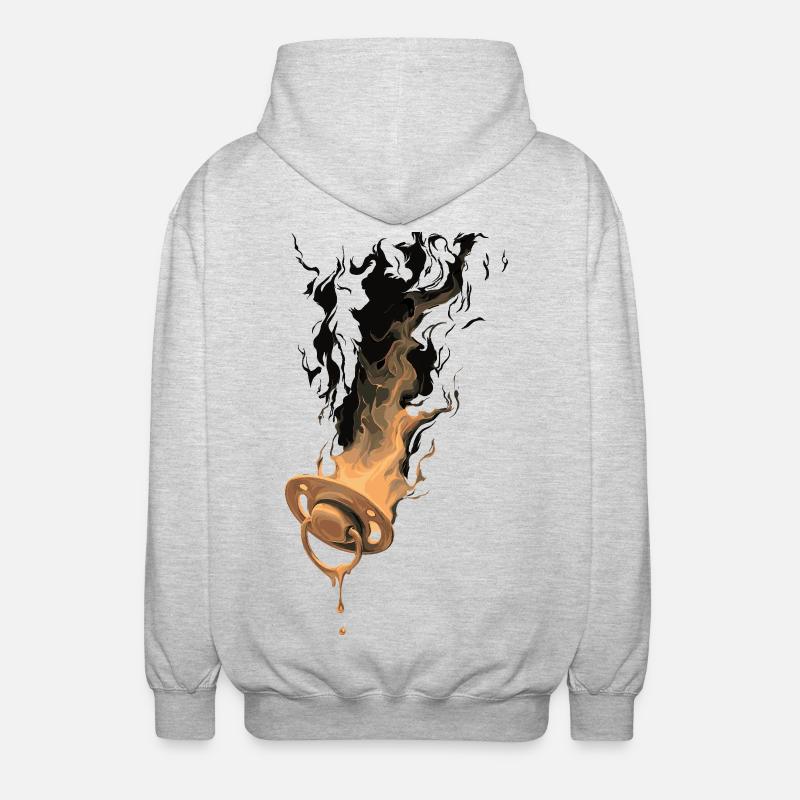 Brennender Schnuller - Unisex Kapuzenjacke - Hellgrau meliert