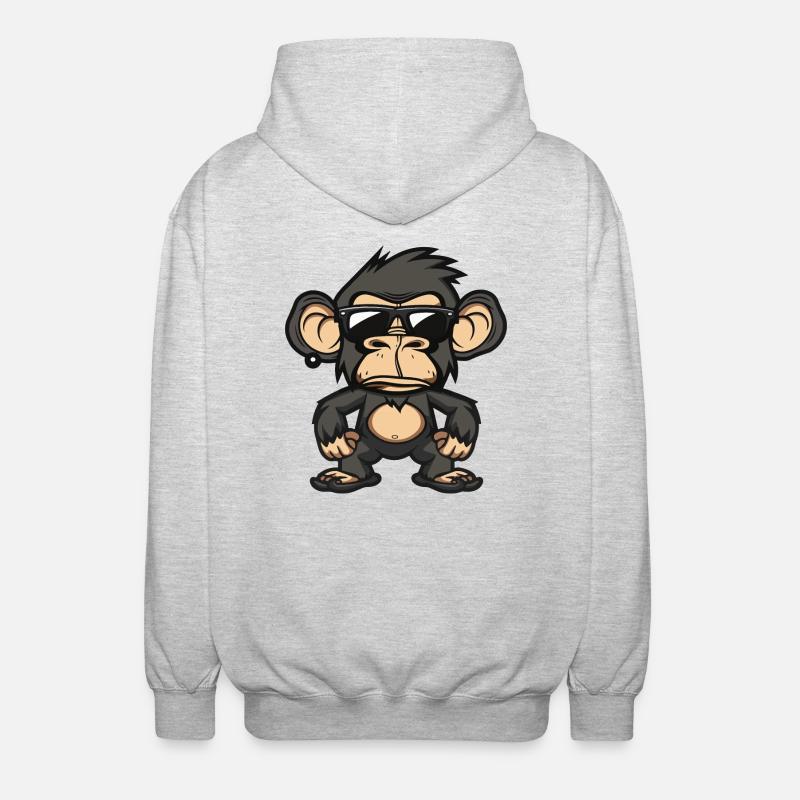 Monkey Cool Comic - Unisex Hooded Jacket - light heather grey