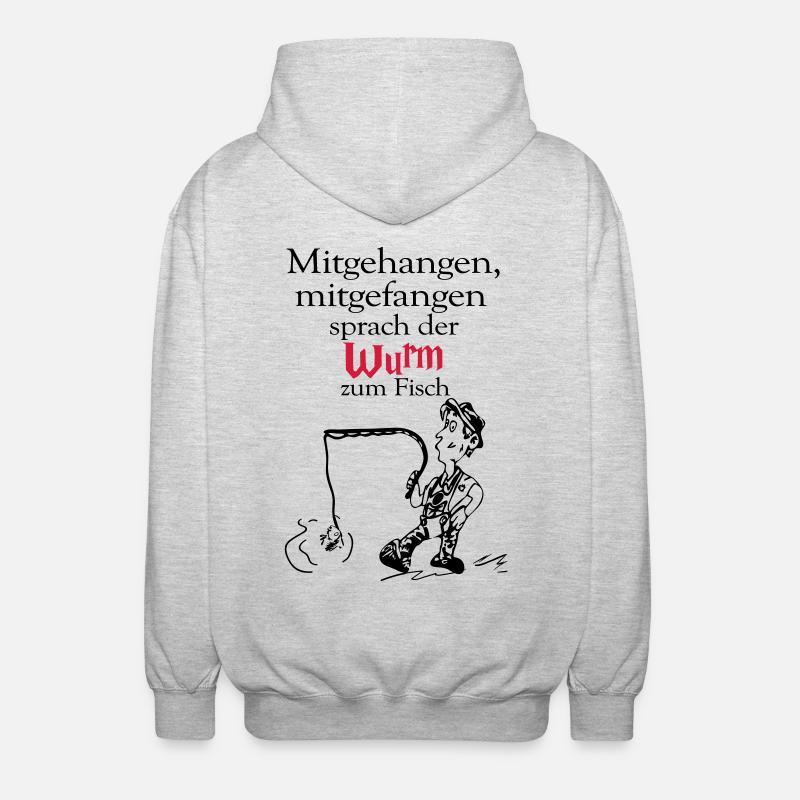 Mitgehangen, mitgefangen - Unisex Kapuzenjacke - Hellgrau meliert