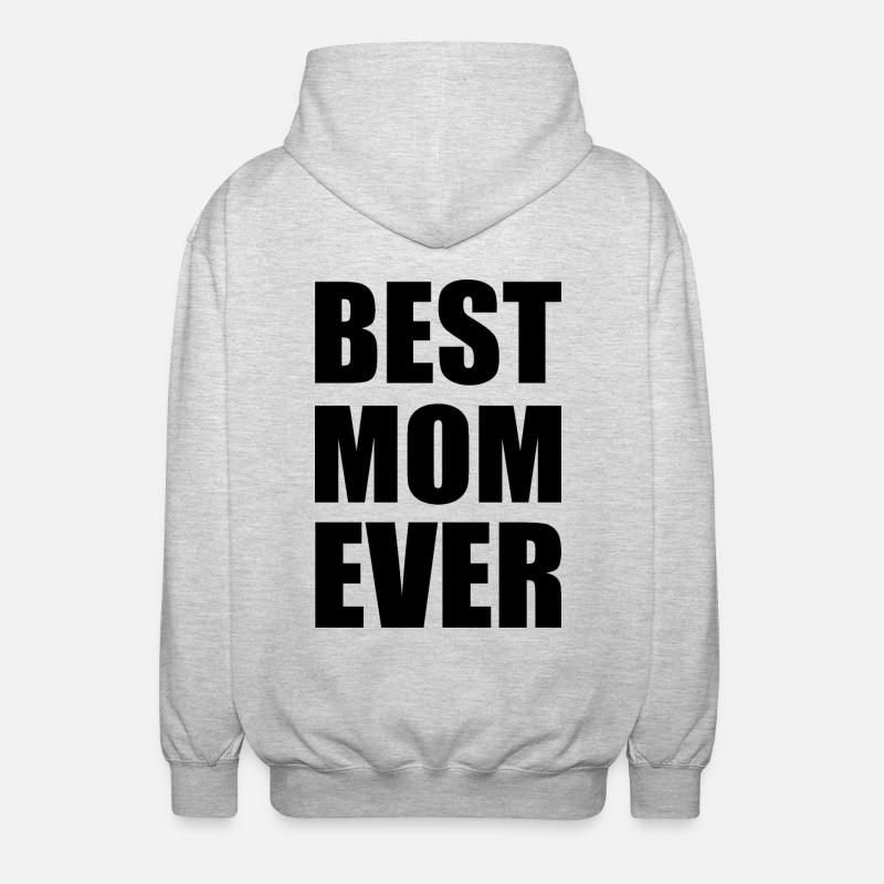 Best mom ever - Unisex Kapuzenjacke - Hellgrau meliert