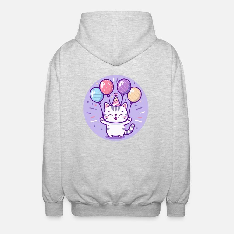 Chat Anniversaire Bébé - Veste à capuche unisexe - gris clair chiné