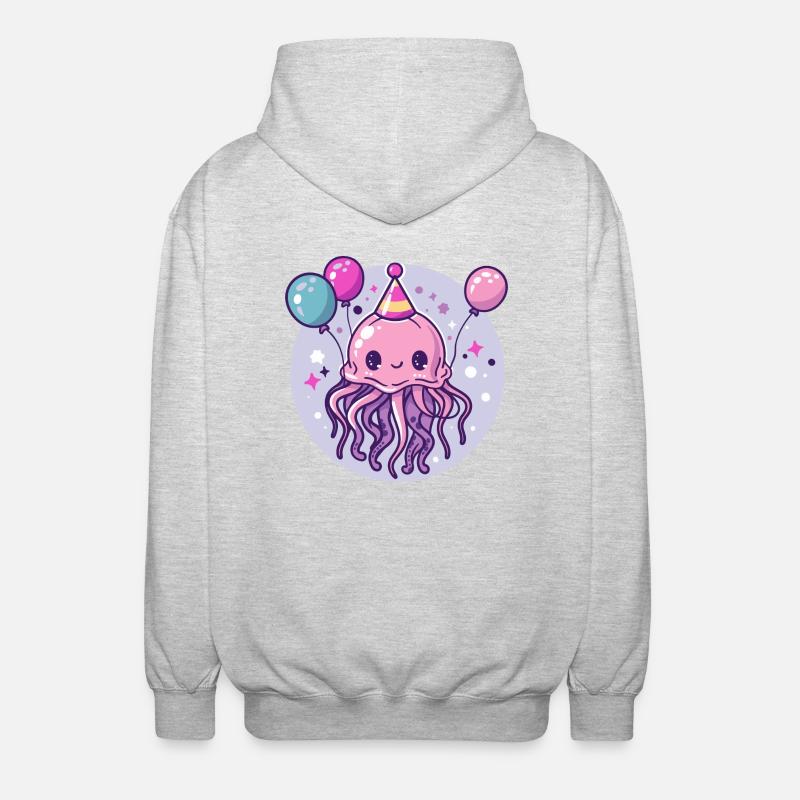 Méduse Anniversaire Bébé - Veste à capuche unisexe - gris clair chiné