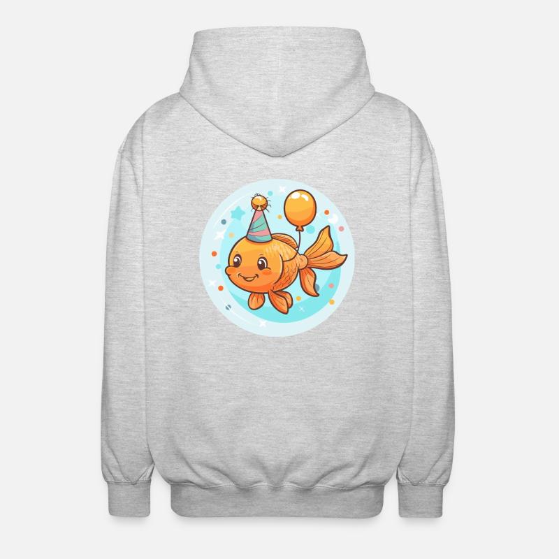 Poisson rouge anniversaire bébé - Veste à capuche unisexe - gris clair chiné