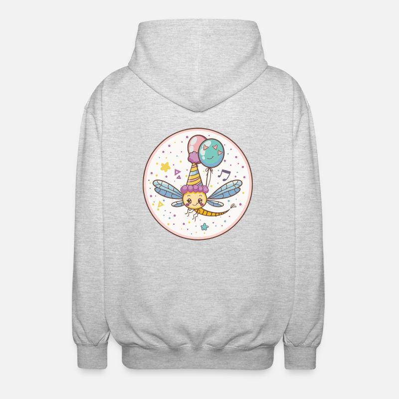 Libellule Anniversaire Bébé - Veste à capuche unisexe - gris clair chiné