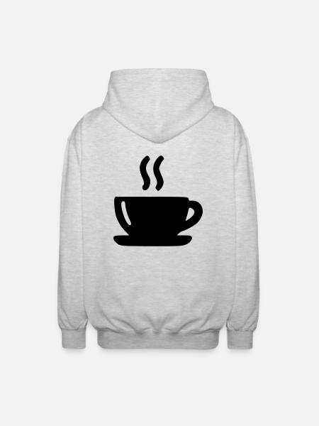 Kaffeebecher - Unisex Kapuzenjacke - Hellgrau meliert
