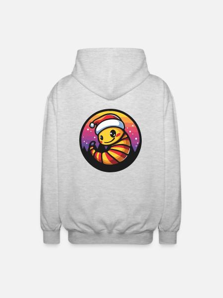 Worm Christmas X-Mas - Unisex Hooded Jacket - light heather grey