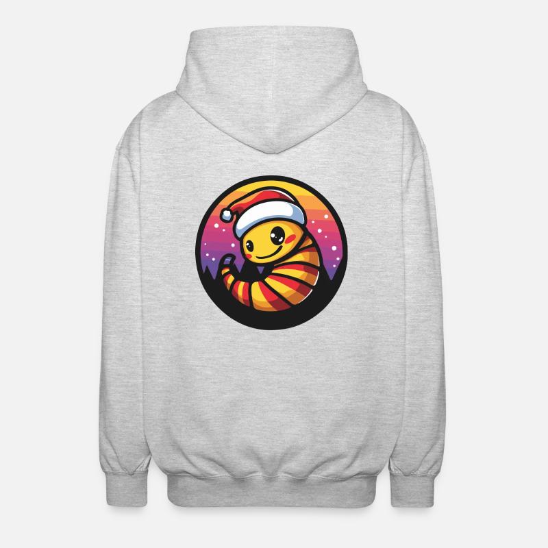 Worm Christmas X-Mas - Unisex Hooded Jacket - light heather grey