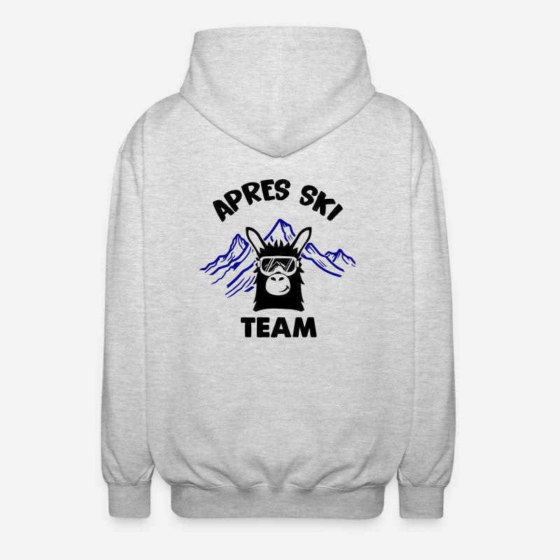 apres ski team lama 01 - Unisex Kapuzenjacke - Hellgrau meliert