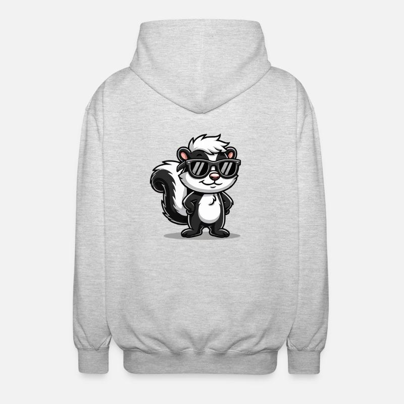 stinktier comic - Unisex Kapuzenjacke - Hellgrau meliert