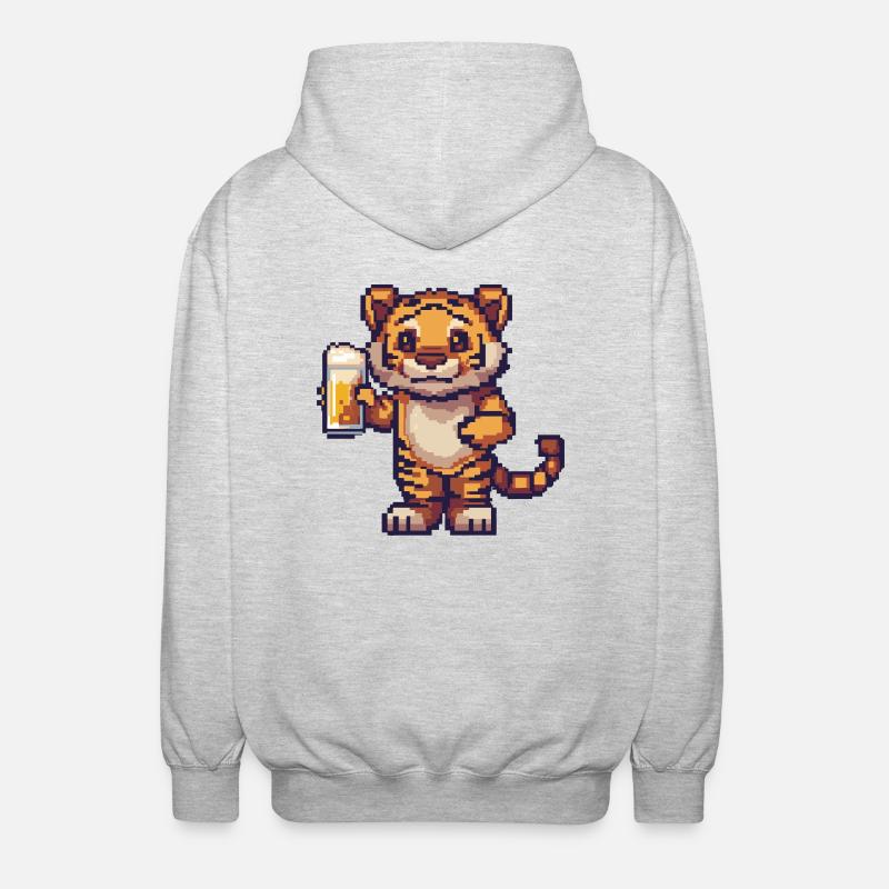 Bière Tiger Pixel - Veste à capuche unisexe - gris clair chiné