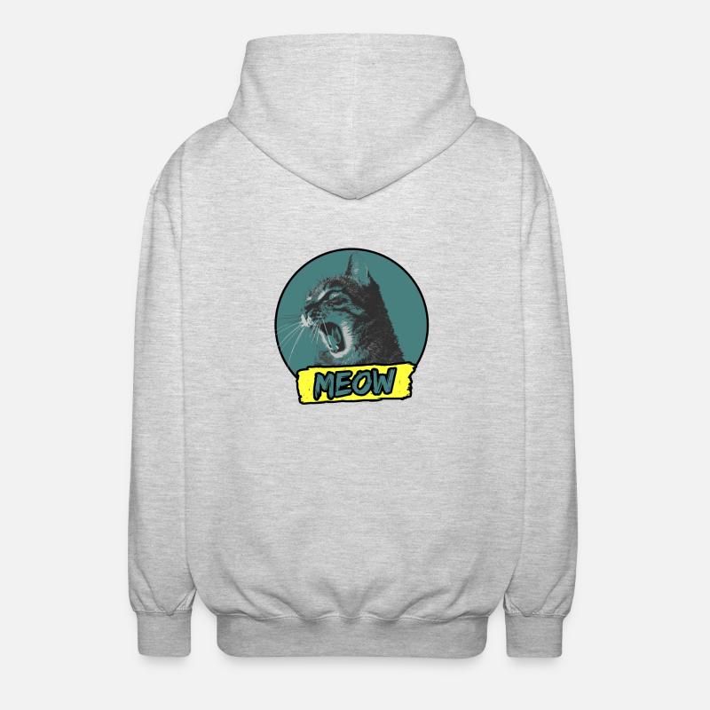 Chat meow Cat - Veste à capuche unisexe - gris clair chiné