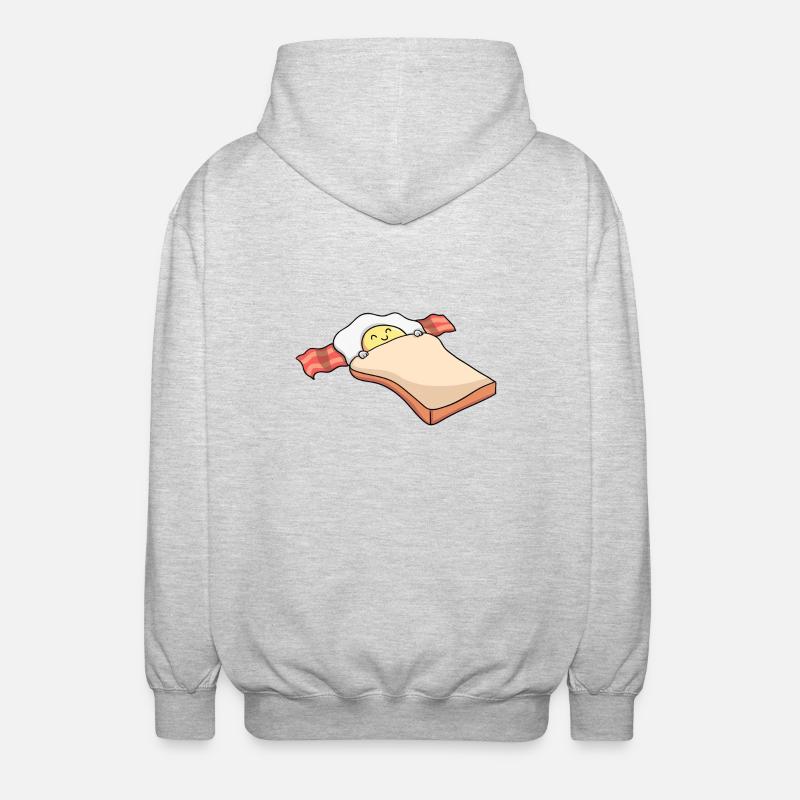 Breakfast - Breakfast - Bacon - Toast - Egg - Unisex Hooded Jacket - light heather grey