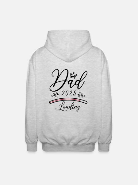 Dad 2025 Loading Papa Saying - Unisex Hooded Jacket - light heather grey