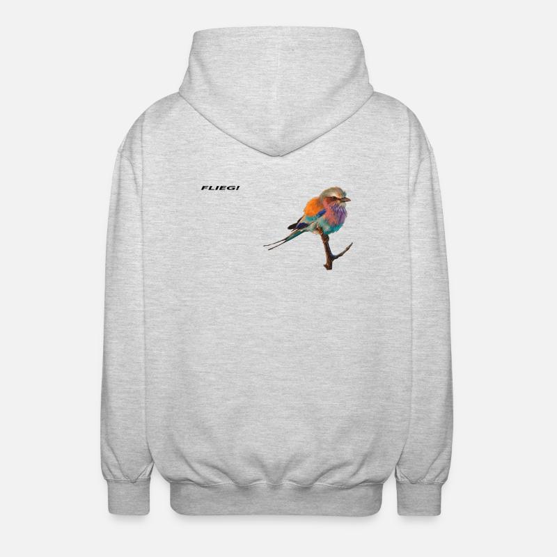 Vogel - Unisex Kapuzenjacke - Hellgrau meliert