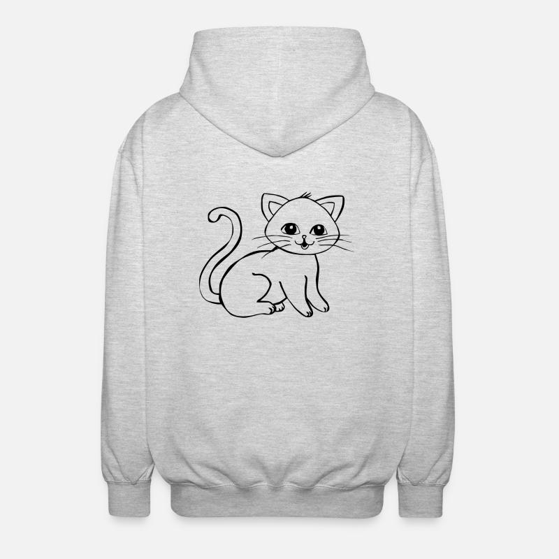 chat - Veste à capuche unisexe - gris clair chiné