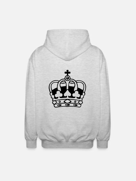 Krone / Crown - Unisex Kapuzenjacke - Hellgrau meliert