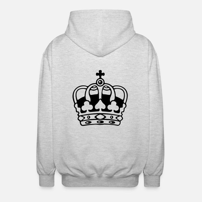Krone / Crown - Unisex Kapuzenjacke - Hellgrau meliert