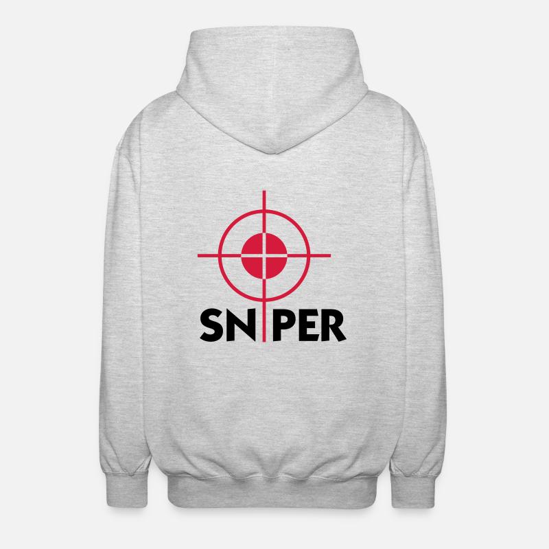 Ich bin ein Scharfschütze - Unisex Kapuzenjacke - Hellgrau meliert