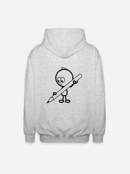 mann_mit_stift - Unisex Hooded Jacket - light heather grey