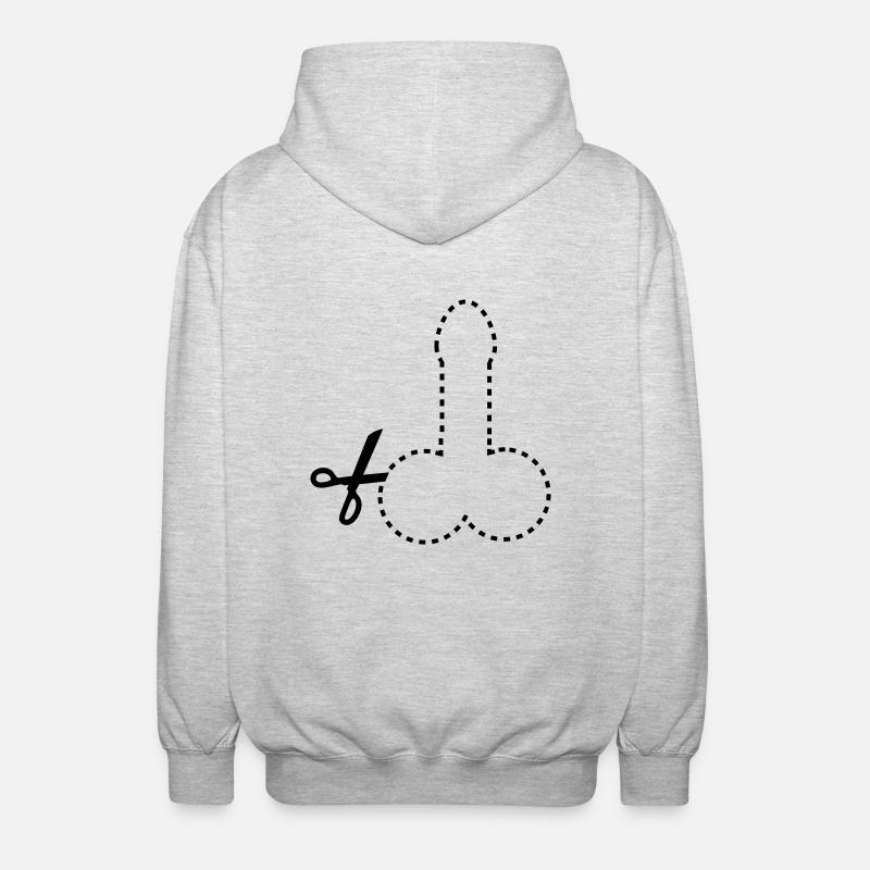 dashed_cut_out_penis_1c - Veste à capuche unisexe - gris clair chiné