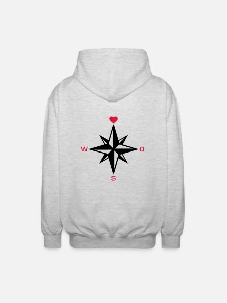 north_heart_072011_c_2c - Unisex Hooded Jacket - light heather grey