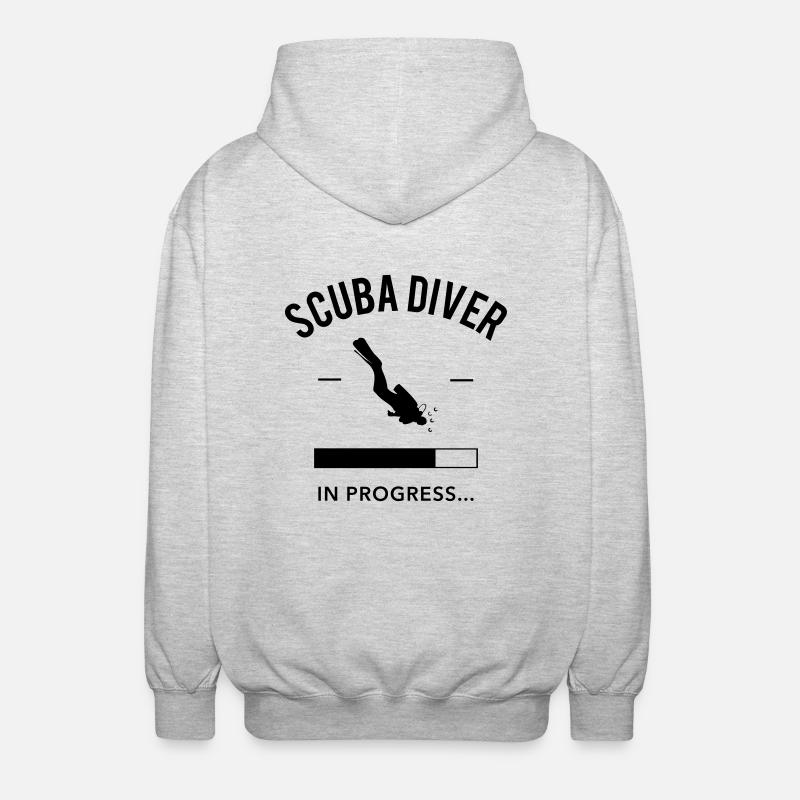 Scuba Diver in Progress - Veste à capuche unisexe - gris clair chiné