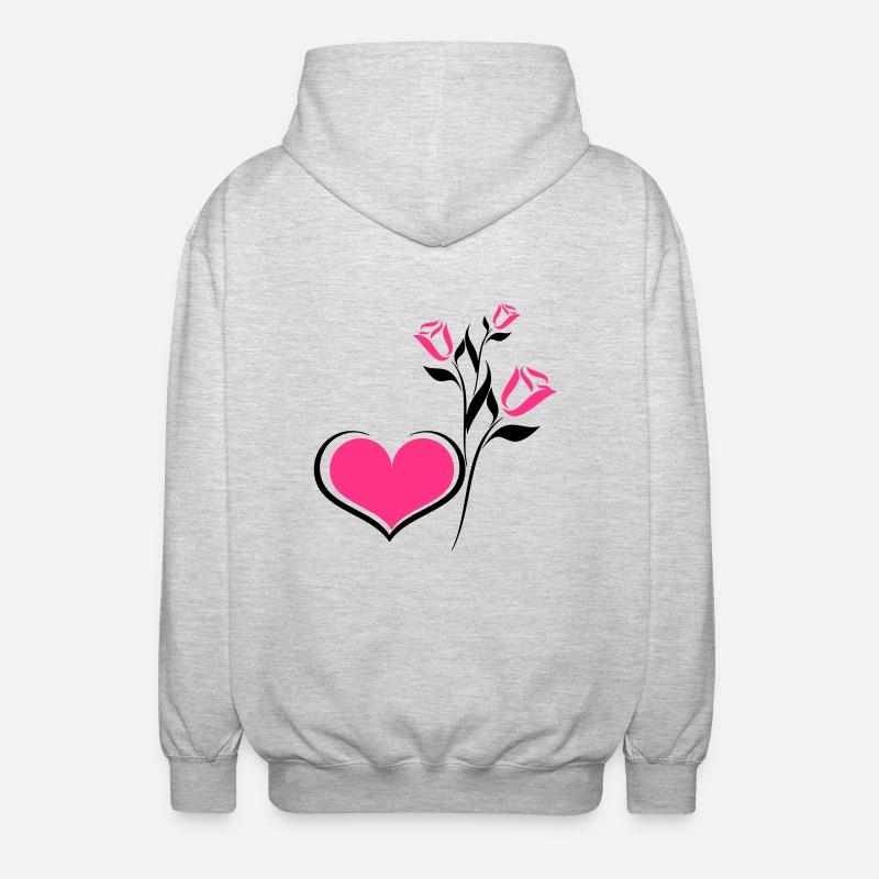 herzblume - Unisex Kapuzenjacke - Hellgrau meliert