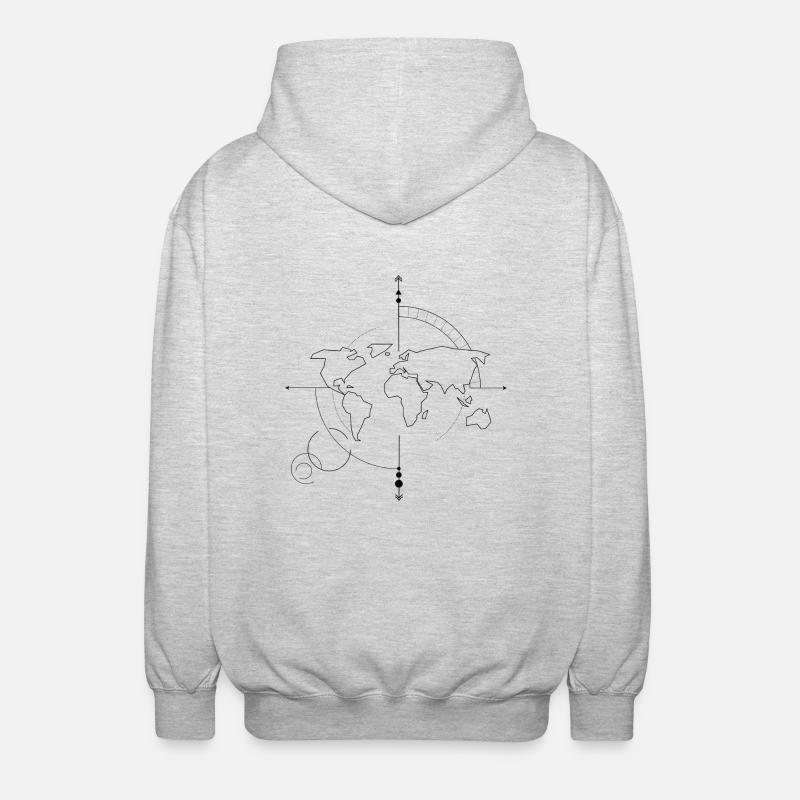 Kompass - Unisex Kapuzenjacke - Hellgrau meliert