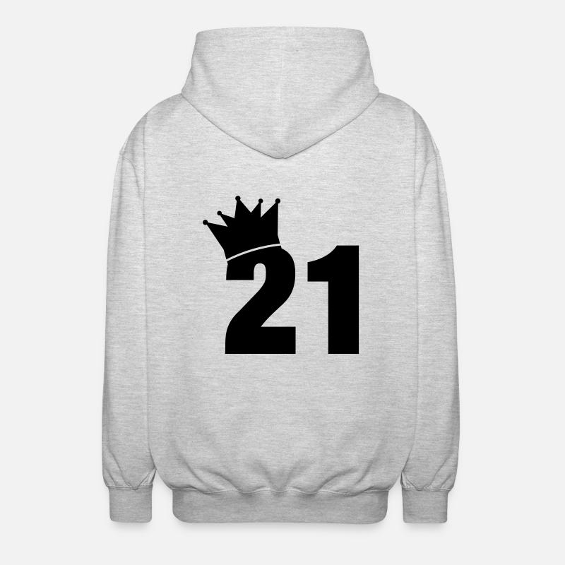 21_krone_f1 - Unisex Kapuzenjacke - Hellgrau meliert